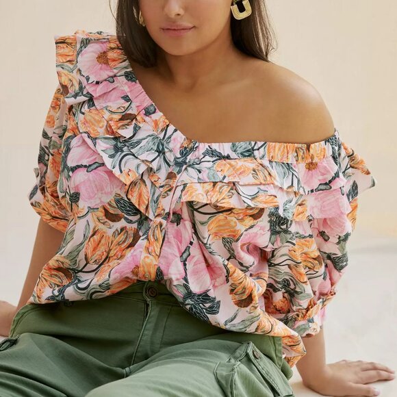 Anthropologie Tops - [Cecilia Pettersson x Anthropologie] NWOT Ruffled Floral Blouse XL